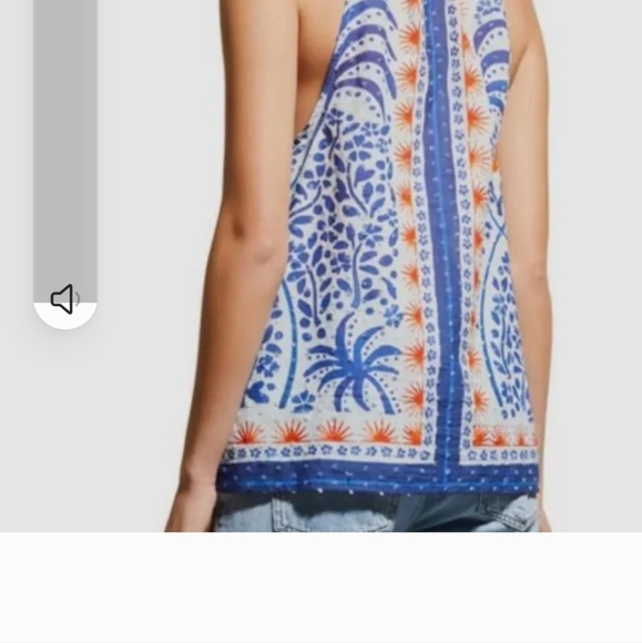 Farm Rio Tank Top Afternoon Breeze Beaded Tassel Tie Cotton Blouse Sz L NWT - Picture 7 of 9